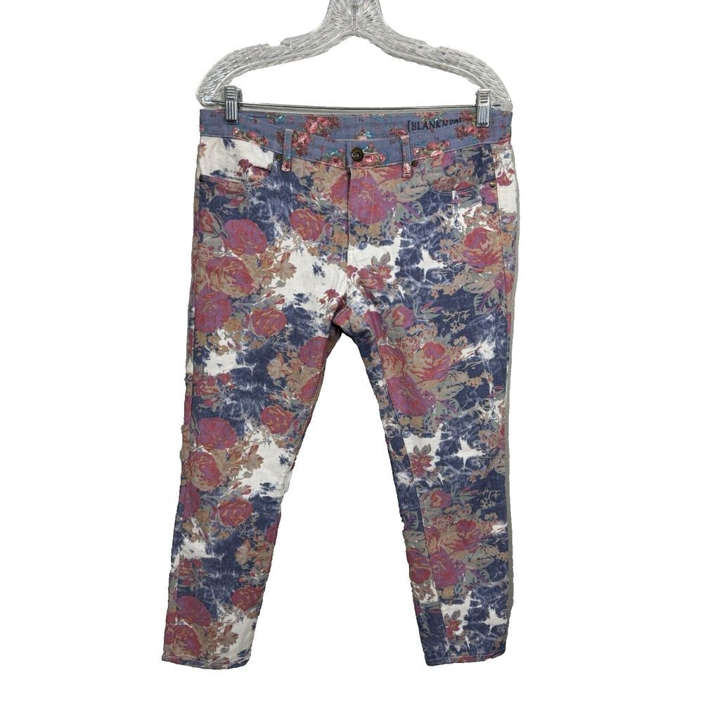 BLANKnyc The Bond Skinny Jeans Size‎ 31 Floral Tonal Ankle Crop